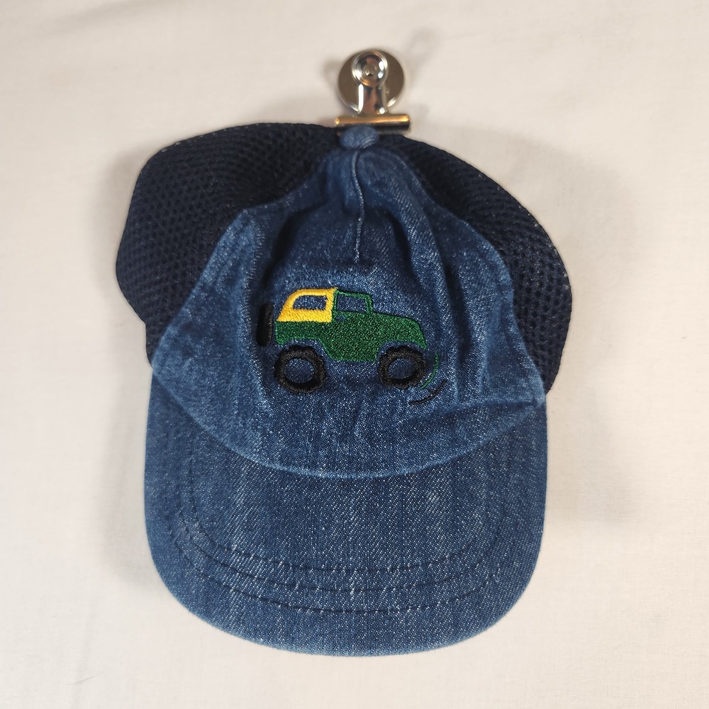 Joe Fresh Baby Blue Denim Tractor Mesh Trucker Hat 12-24M Elastic Back